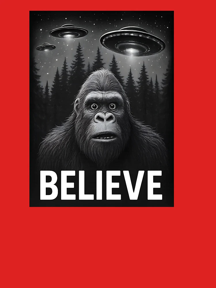 Believe Bigfoot Sasquatch Alien UFO Funny Classic T-Shirt