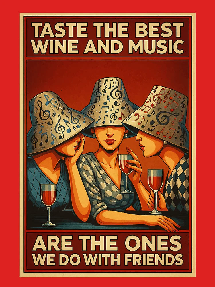 taste the best wine and music are the ones we do with friends Classic T-Shirt
