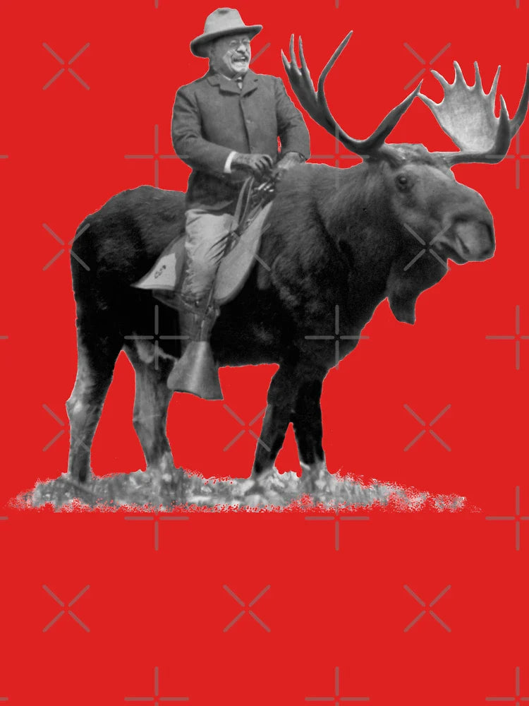 Teddy Roosevelt Riding A Bull Moose Classic T-Shirt