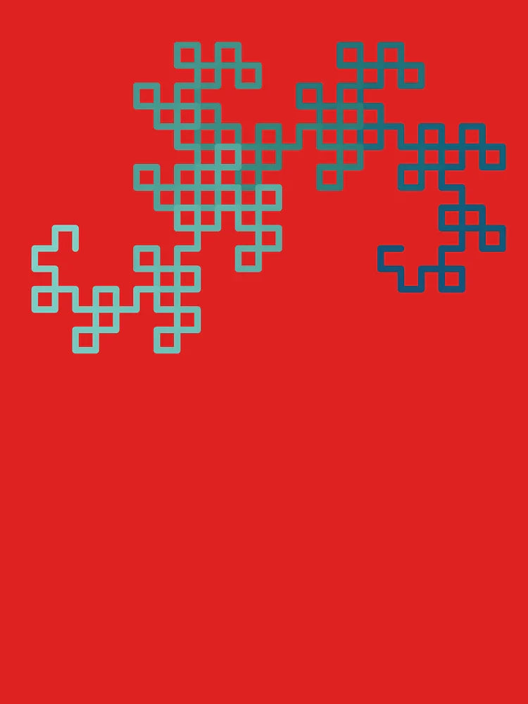 Dragon Curve Fractal - 8 Steps Gradient Classic T-Shirt