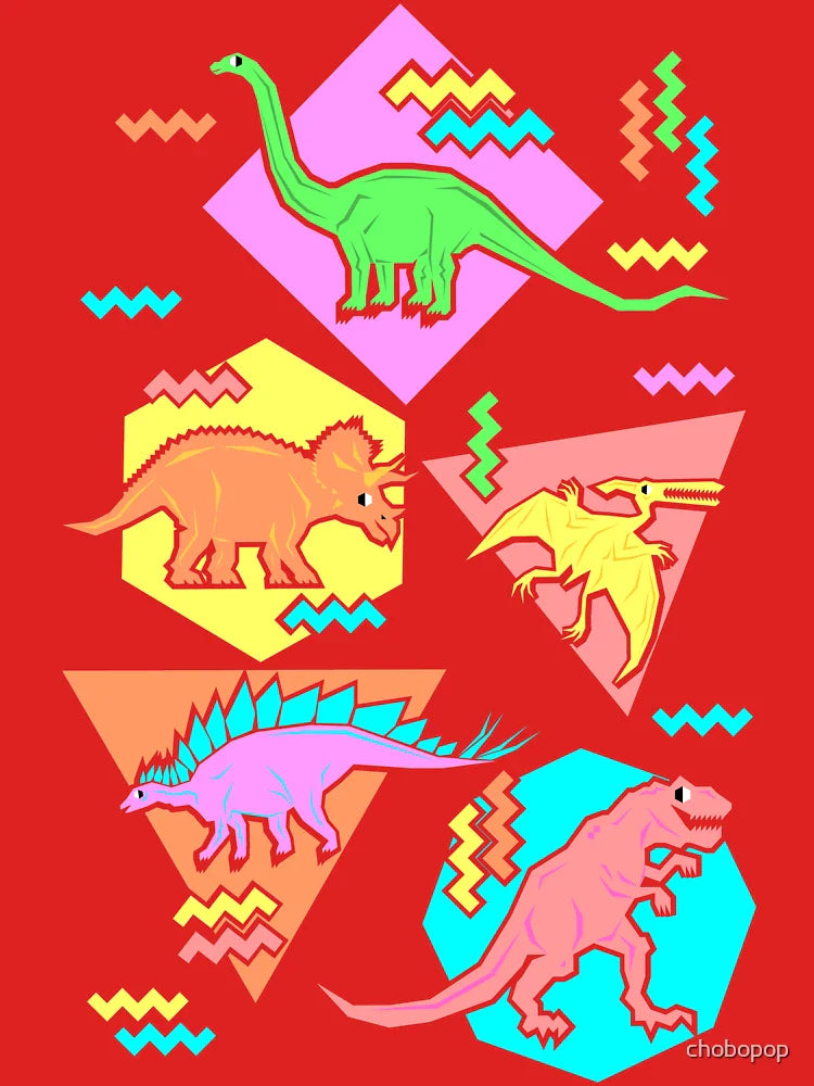 Nineties Dinosaurs Pattern Classic T-Shirt