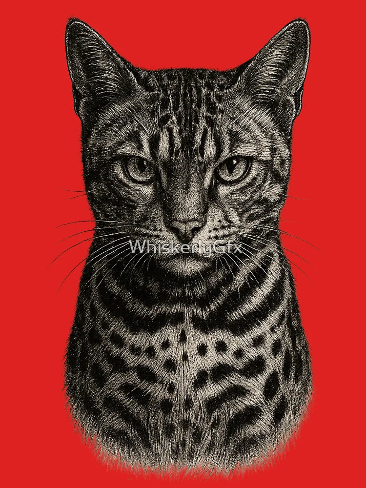 Wild Bengal Cat Etching for T-Shirts Classic T-Shirt