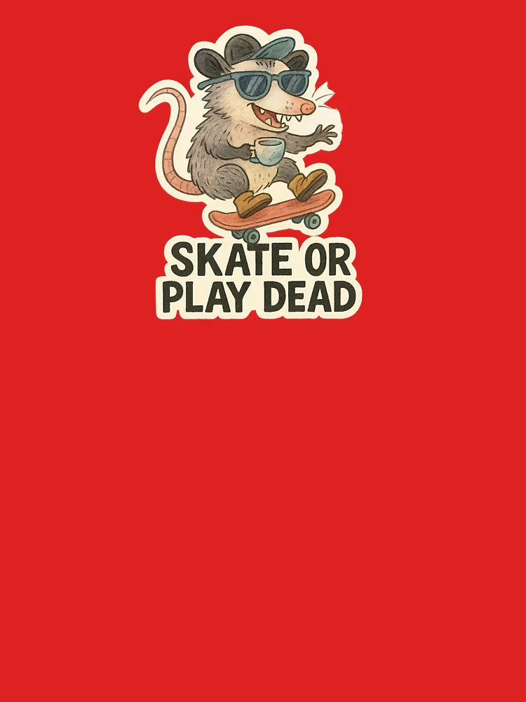 Skate or Play Dead â€“ Funny Possum Skateboard Sticker Classic T-Shirt