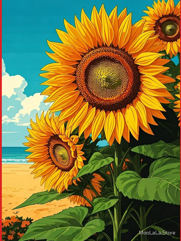 Vintage Sunflowers Poster - Retro Mediterranean Vibe Classic T-Shirt