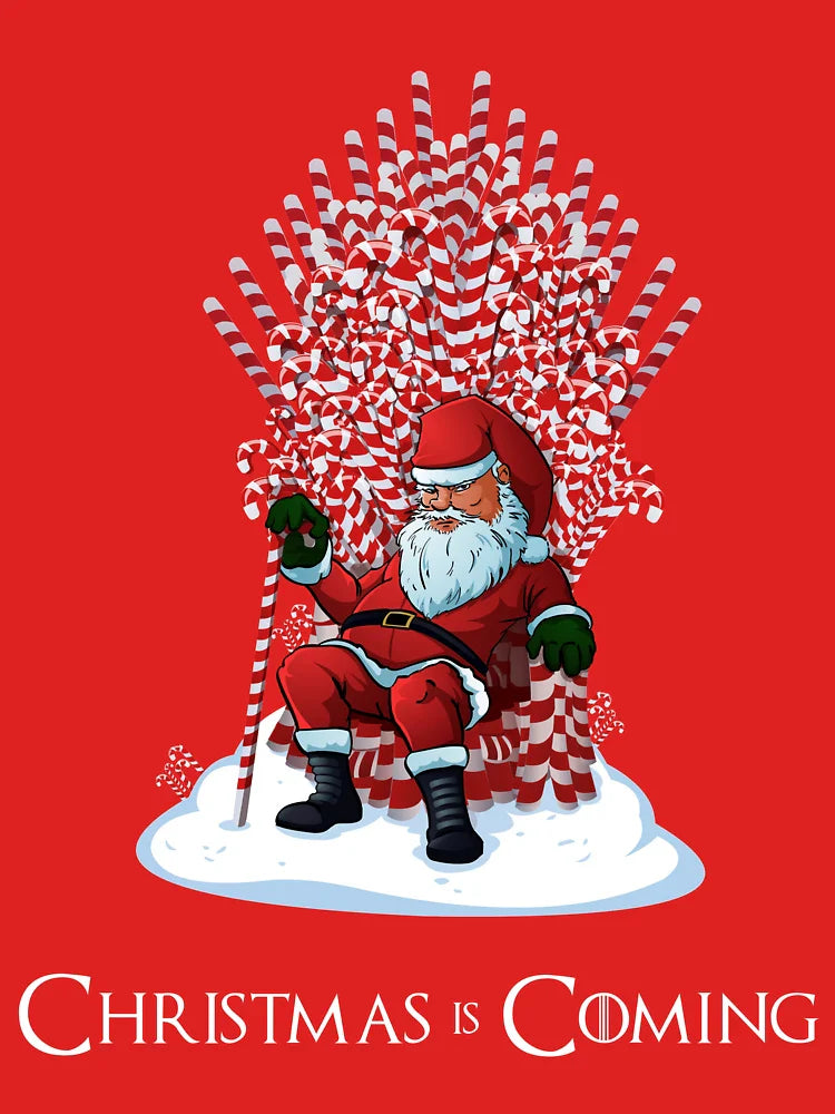 Christmas Is Coming Santa Candy Cane Throne T-Shirt Classic T-Shirt
