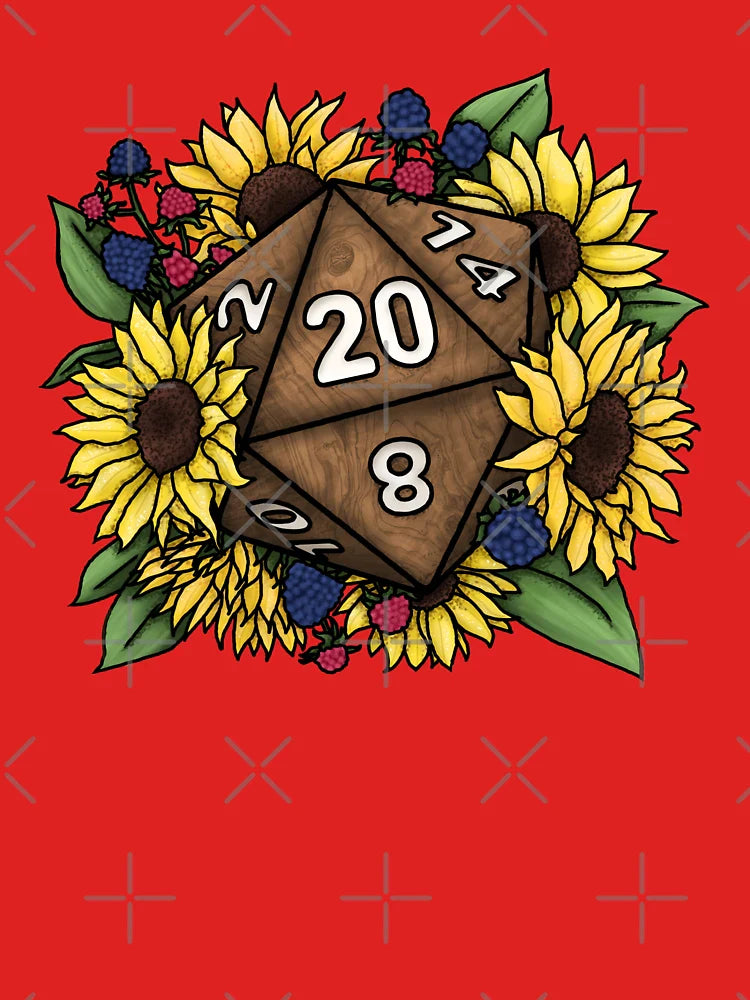 Sunflower D20 Tabletop RPG Gaming Dice Classic T-Shirt