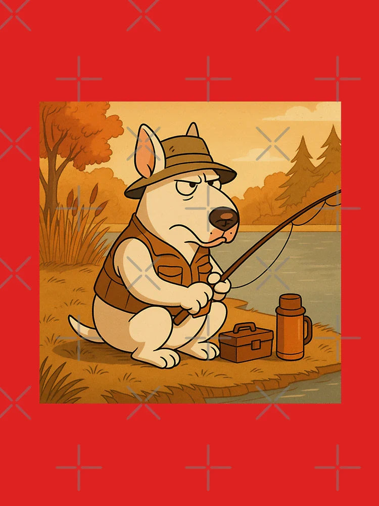 Bull Terrier Fishing by the Forest Lake Classic T-Shirt