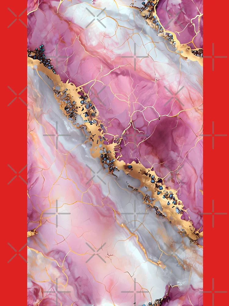 Elegant Abstract Marble with Gold Veins Classic T-Shirt