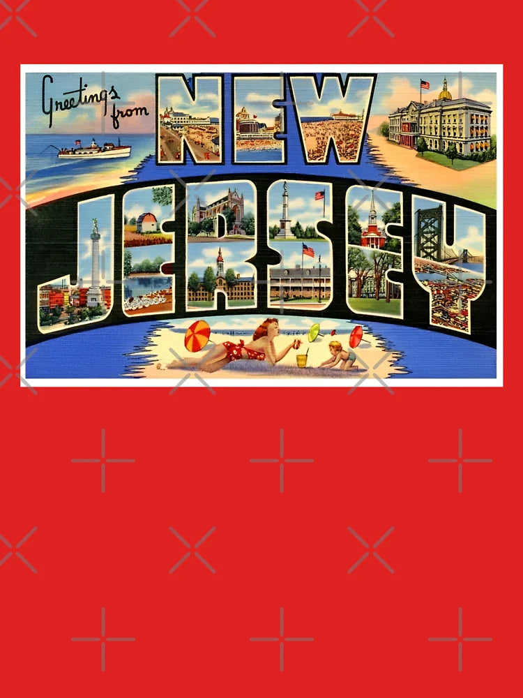 Greetings from New Jersey Retro Travel Poster Design Classic T-Shirt