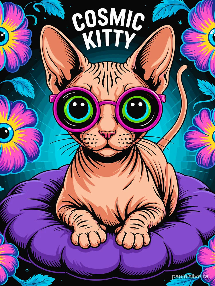 Psychedelic Sphynx Cat Surreal Flower  â€“ Trippy Cool Style for Cat Lovers Classic T-Shirt