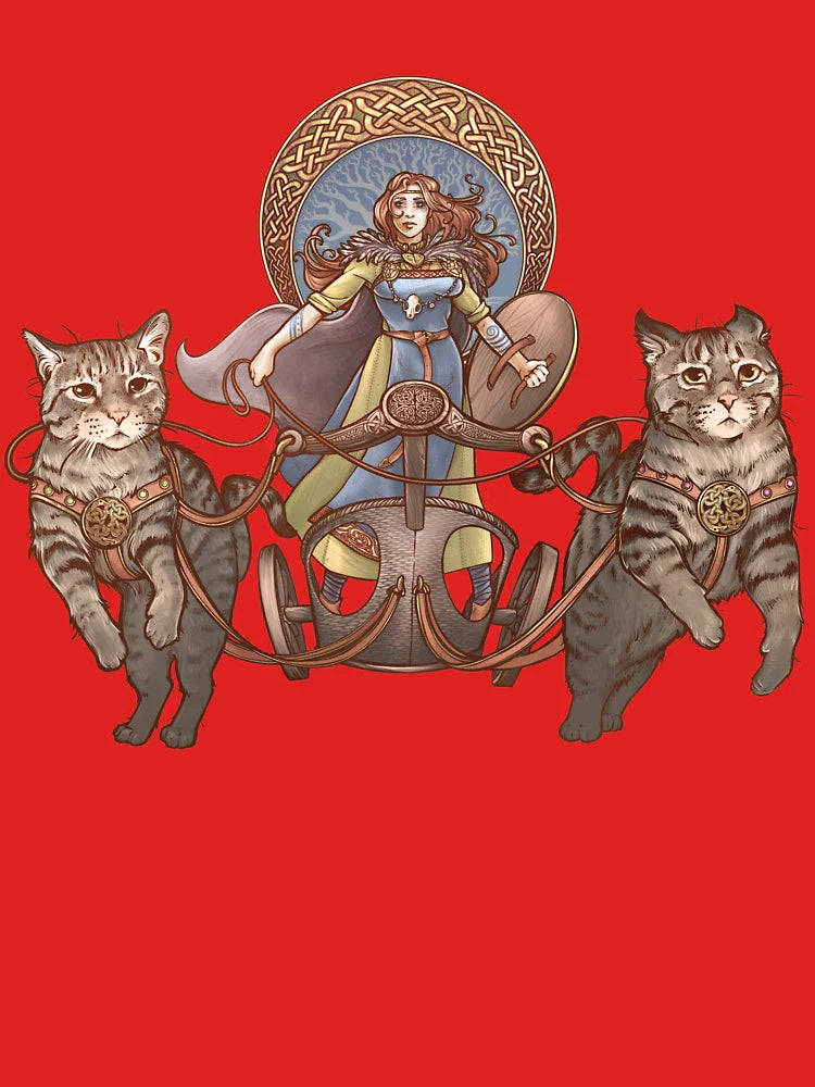 Freya Driving Her Cat Chariot Classic T-Shirt