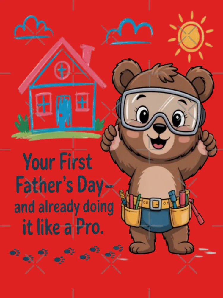 First Father’s Day – Handy Bear Dad Cartoon Design Classic T-Shirt