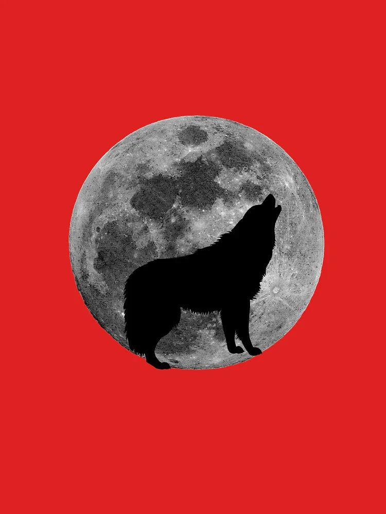 Howling Wolf Under Full Moon â€“ Mystical Nature Silhouette Design Classic T-Shirt