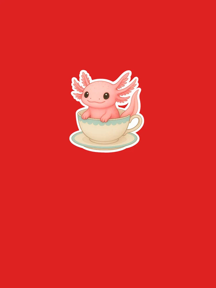 A Cute Axolotl Sitting Inside a Teacup (Pink) Classic T-Shirt
