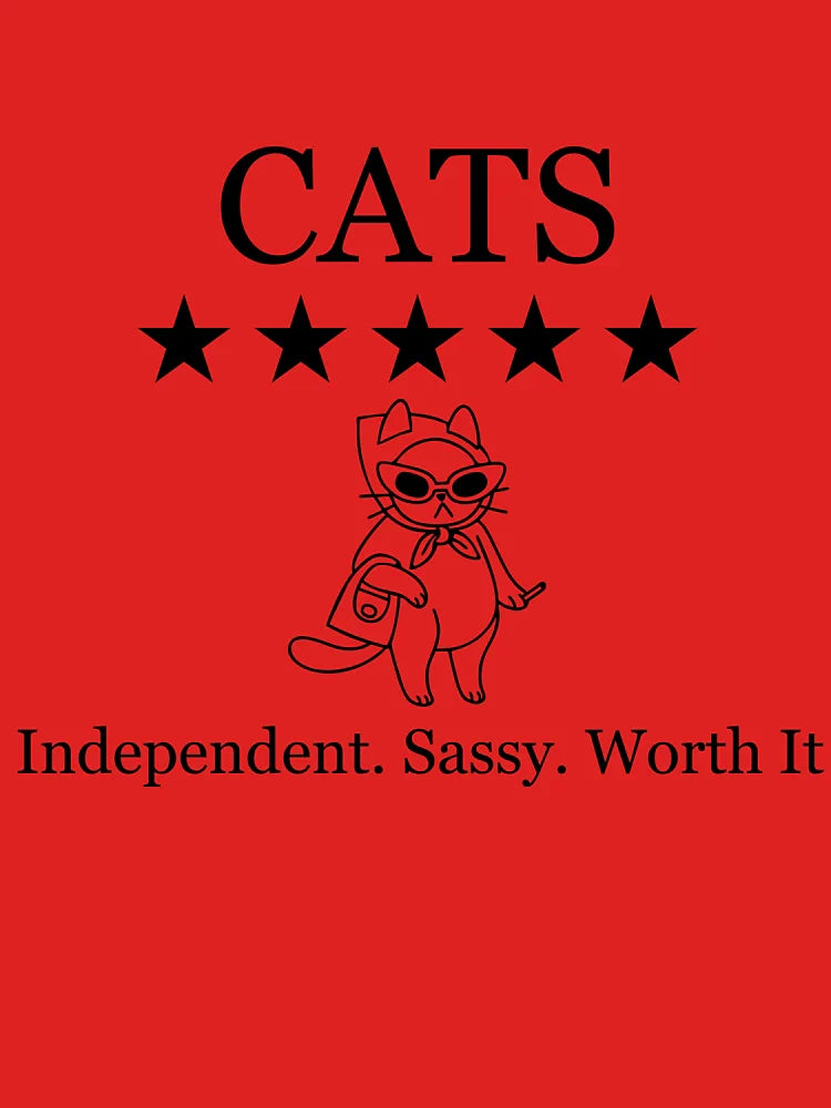Funny Cat Review 5 Star Cat Rating Independent Sassy Worth It Cat Lover Classic T-Shirt