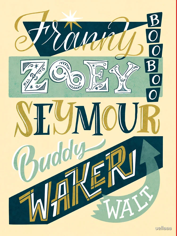 J.D. Salinger's the Glass Family handlettered illustration Classic T-Shirt