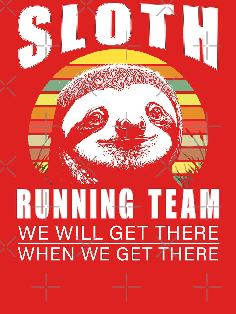 Funny Sloth Running Team Retro Vintage Design Classic T-Shirt