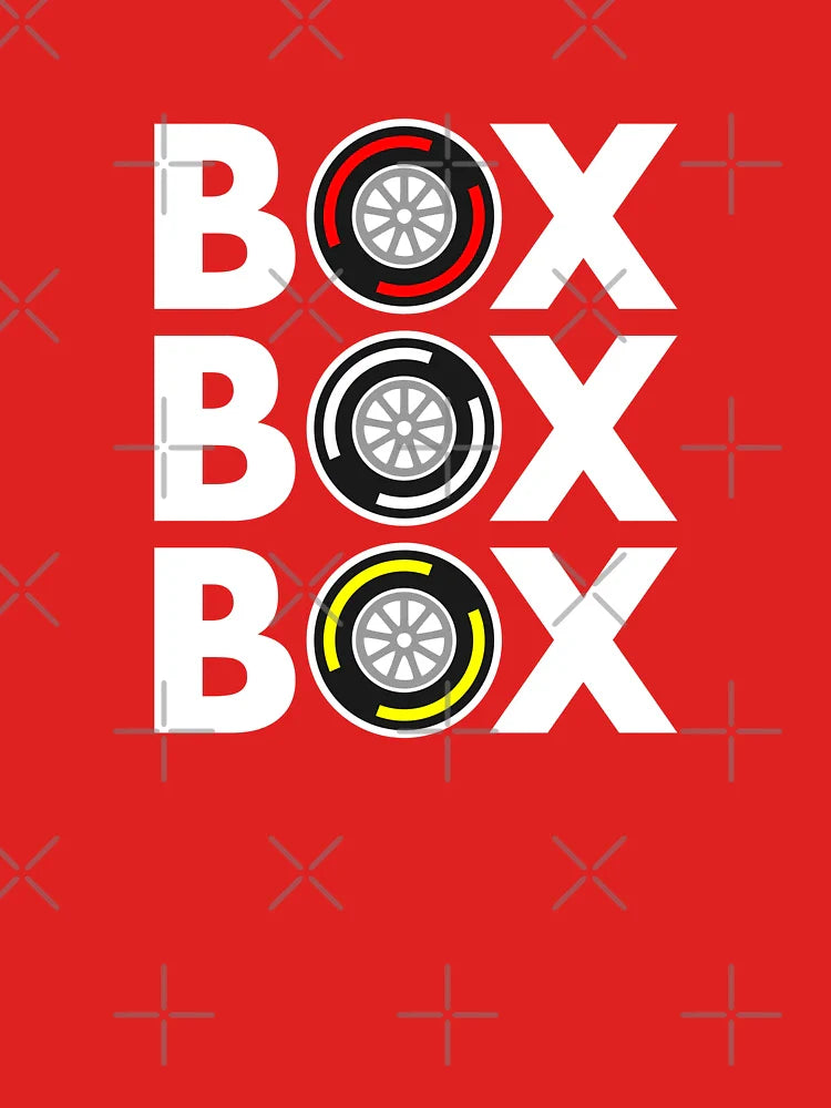 Box Box Box F1 Tyre Compound White Text Design Classic T-Shirt