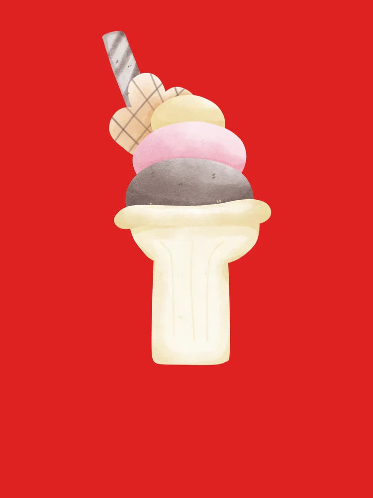 Watercolor Ice Cream Cone – Cute Dessert Illustration Classic T-Shirt