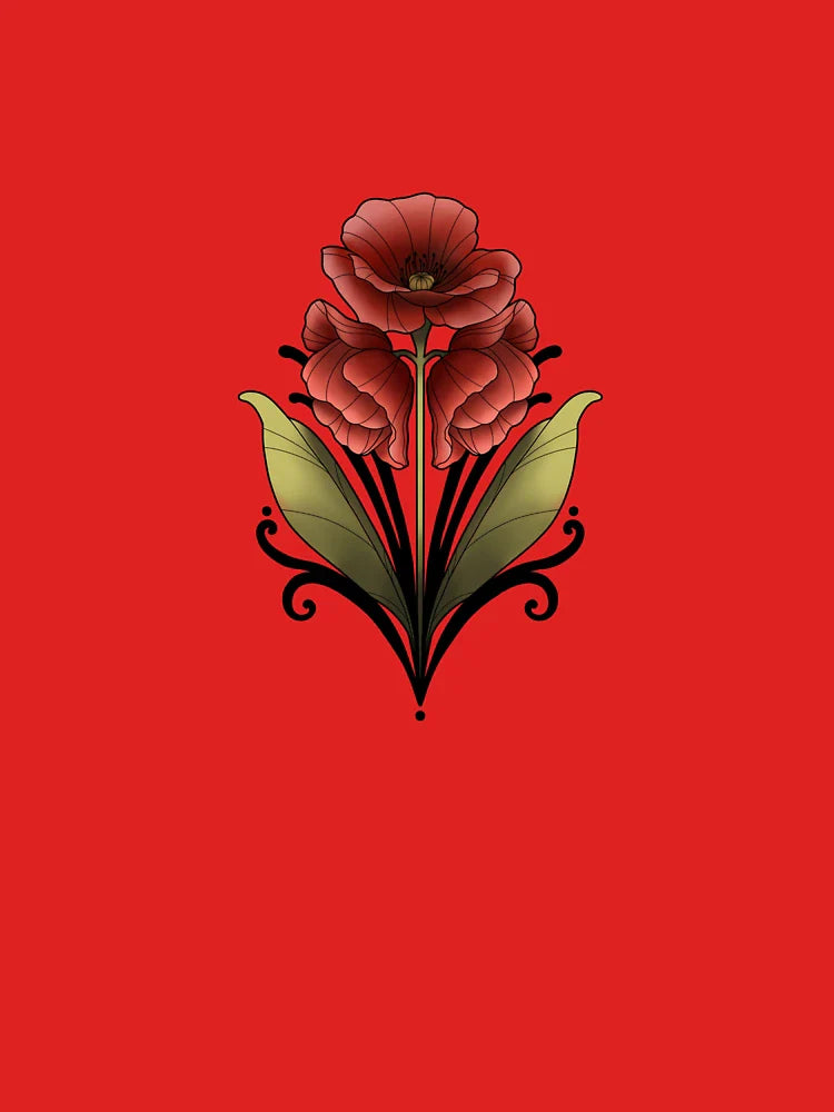 Art Nouveau Poppy Flower Classic T-Shirt