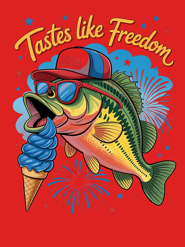 Funny Usa Fishing Tastes Like Freedom 4th Of July America Classic T-Shirt