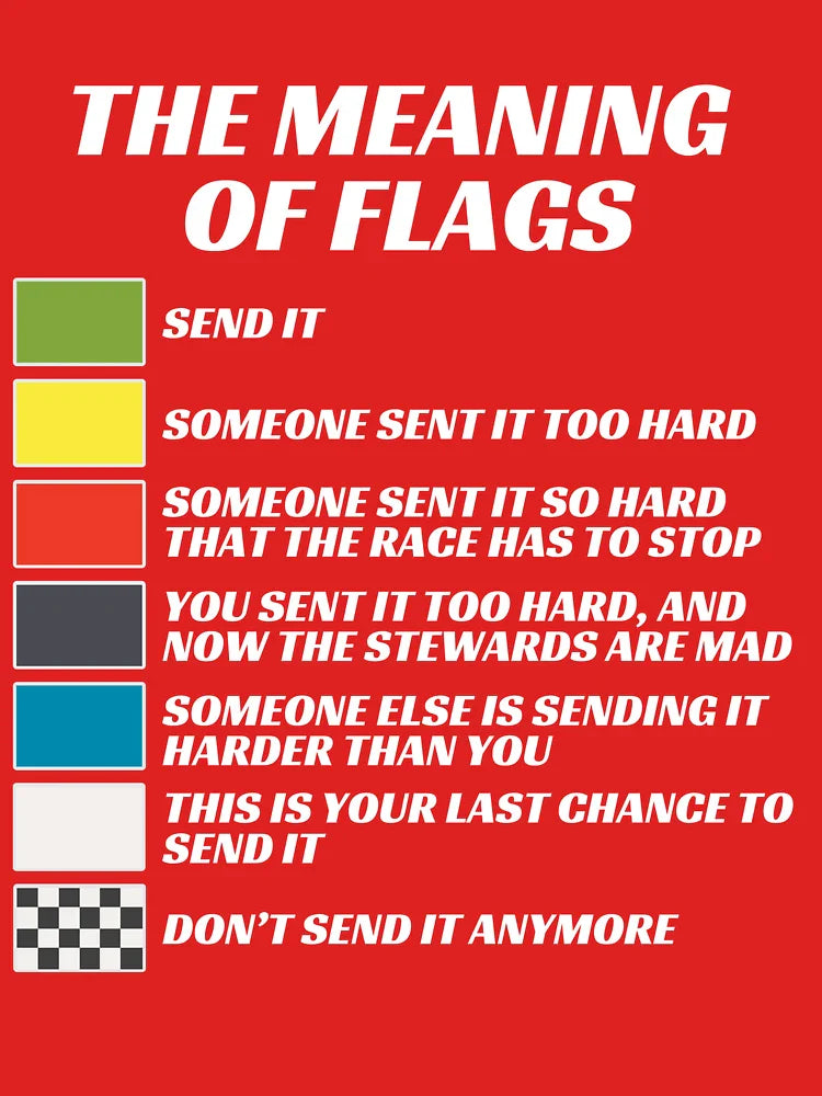The Meaning of Racing Flags, Just Gonna Send It, Race Flags, Karting Flag Classic T-Shirt