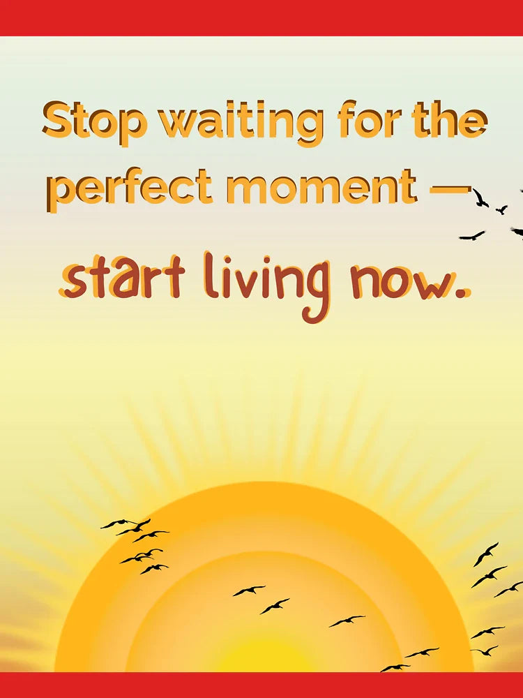 Start Living Now â€“ Retro Sunset Motivational Quote Design Classic T-Shirt