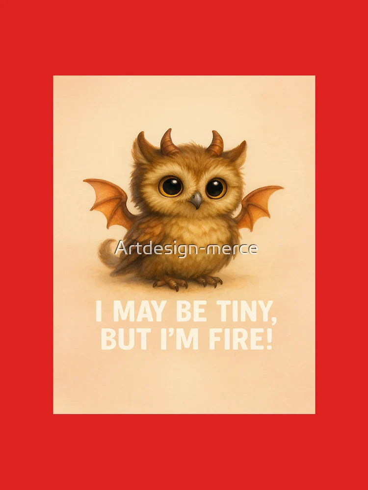 Tiny but Fierce ~ Cute Owl Dragon Classic T-Shirt
