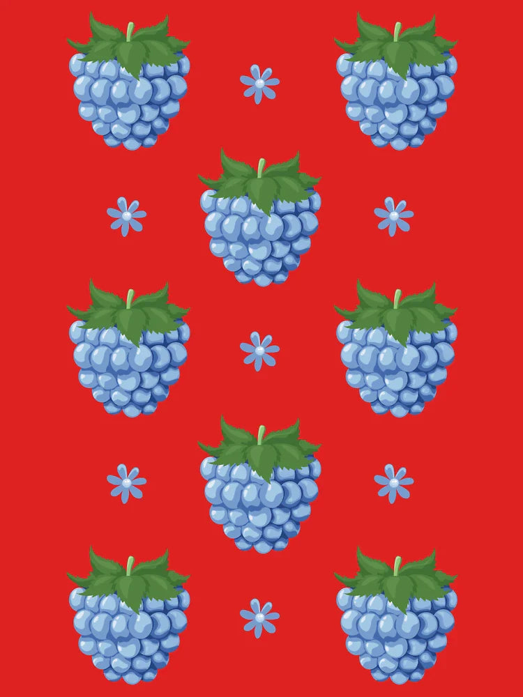 Blue raspberries flowers pattern Classic T-Shirt