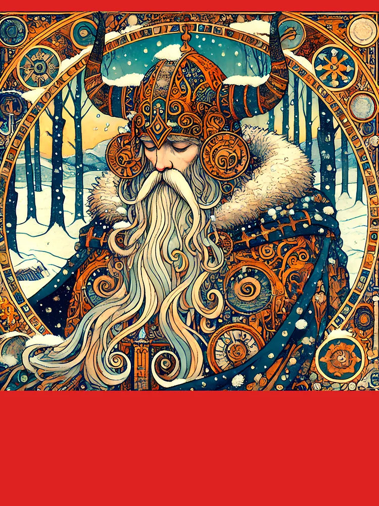 Odin in Winter â€“ Norse Mythology Folk Art Classic T-Shirt