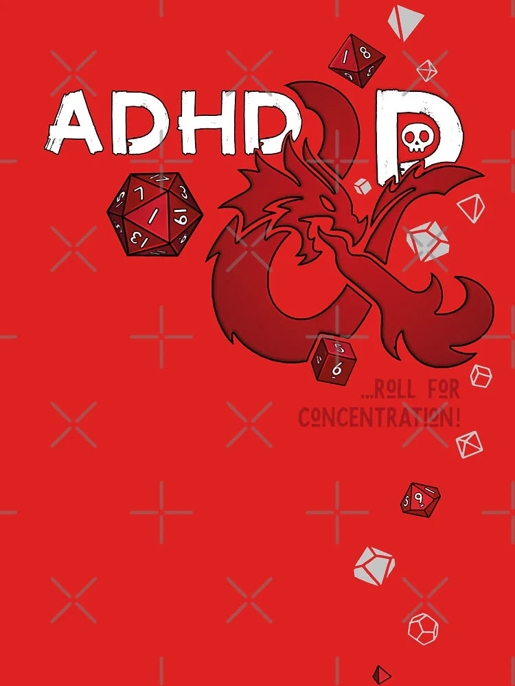 ADHD&D | Roll for concentration | DnD (for black, no text) Classic T-Shirt