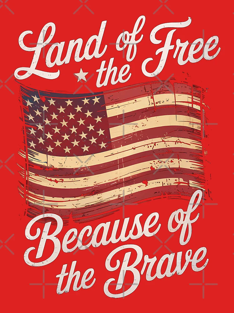 Land of the Free Because of the Brave American Flag Classic T-Shirt