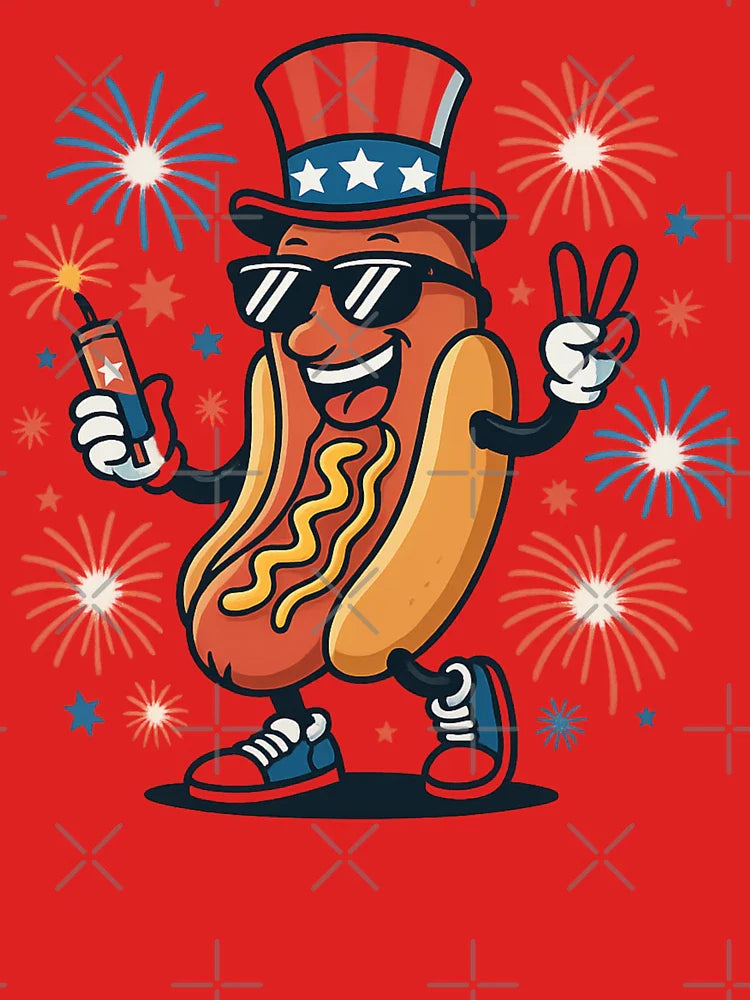 Uncle Sam Hotdog Funny Patriotic Food Classic T-Shirt