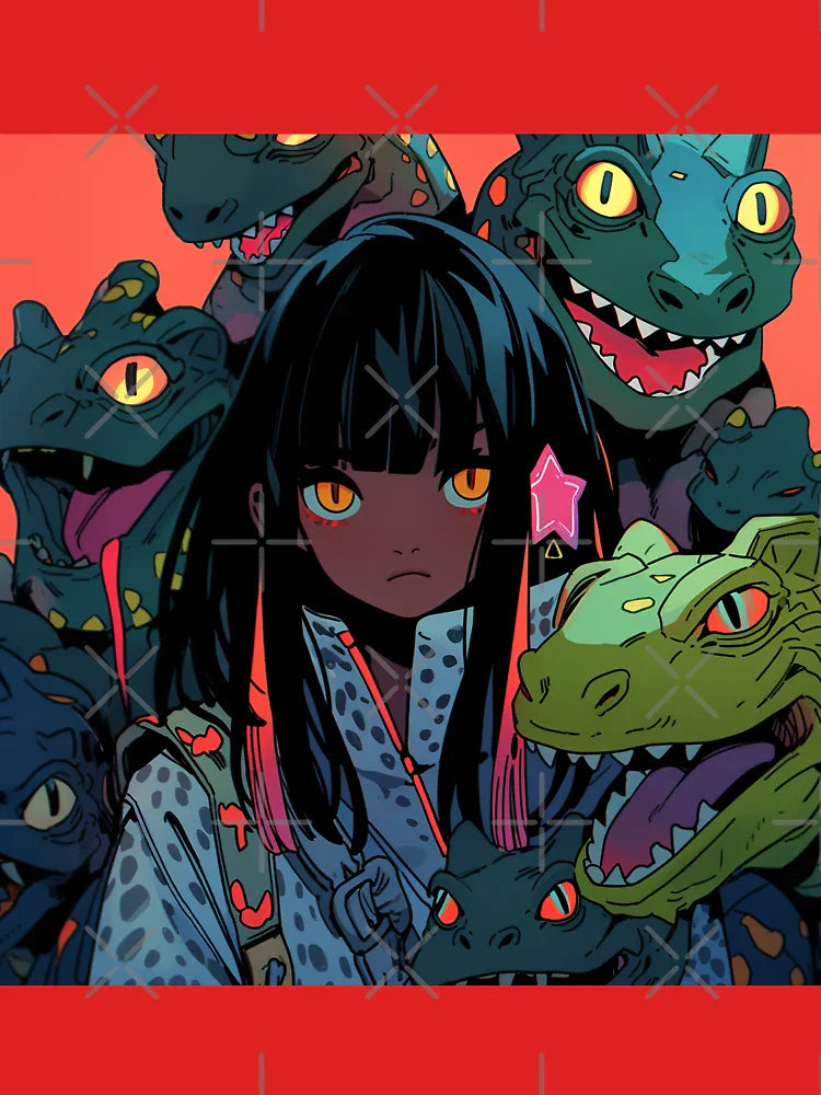 Fierce Girl with Lurking Lizards Classic T-Shirt