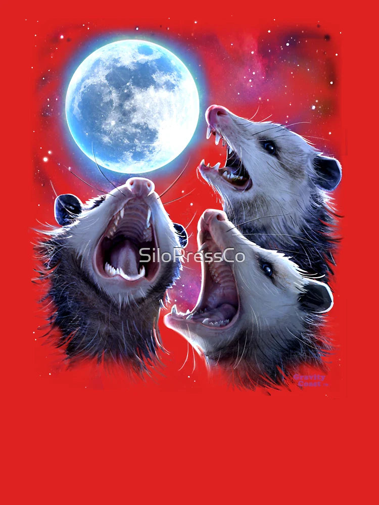 Three Opossums Howling at the Moon Funny Possum T-Shirt Classic T-Shirt