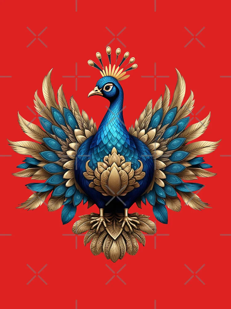 GOLDEN BLUE PEACOCK (#496100) Classic T-Shirt