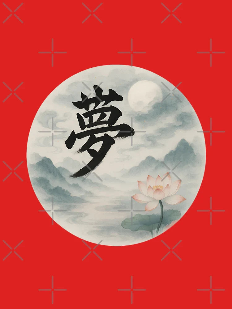 Traditional Chinese Calligraphy - Dream 夢 Chinese Ink Painting Style Classic T-Shirt