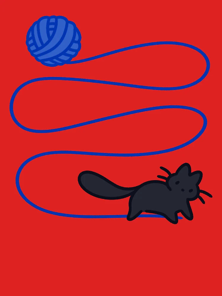 Yarn Cat (blue) Classic T-Shirt