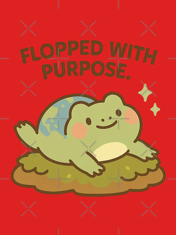 Earth Frog Sticker Cute Lazy Eco Nature Art Classic T-Shirt