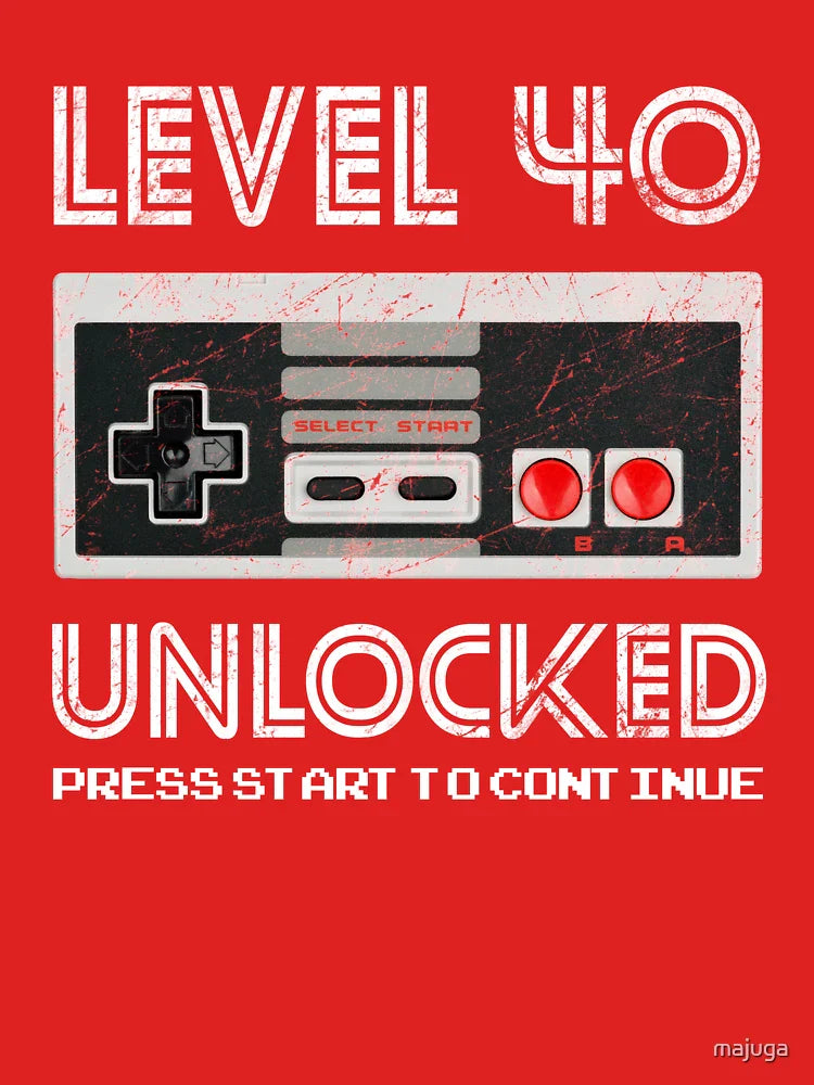 40 Year Old Fourty Birthday Gift Level 40 unlocked gamer Classic T-Shirt