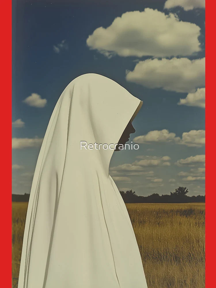 Serene Silhouette in White Hijab Against Golden Field Classic T-Shirt