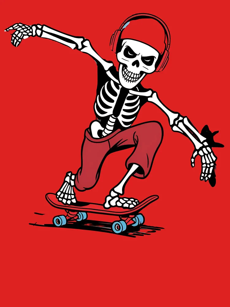 Skater Skeleton in Urban Alleyway Classic T-Shirt