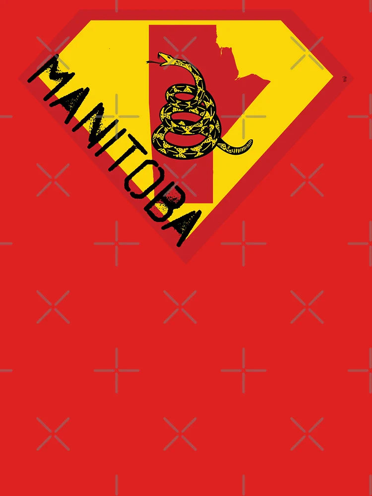 MANITOBAN  SHIELD - Freedom Is The Superpower -  Gadsden Snake Flag - Dont Tread On Me SUPERHERO MANITOBA spellout design Classic T-Shirt