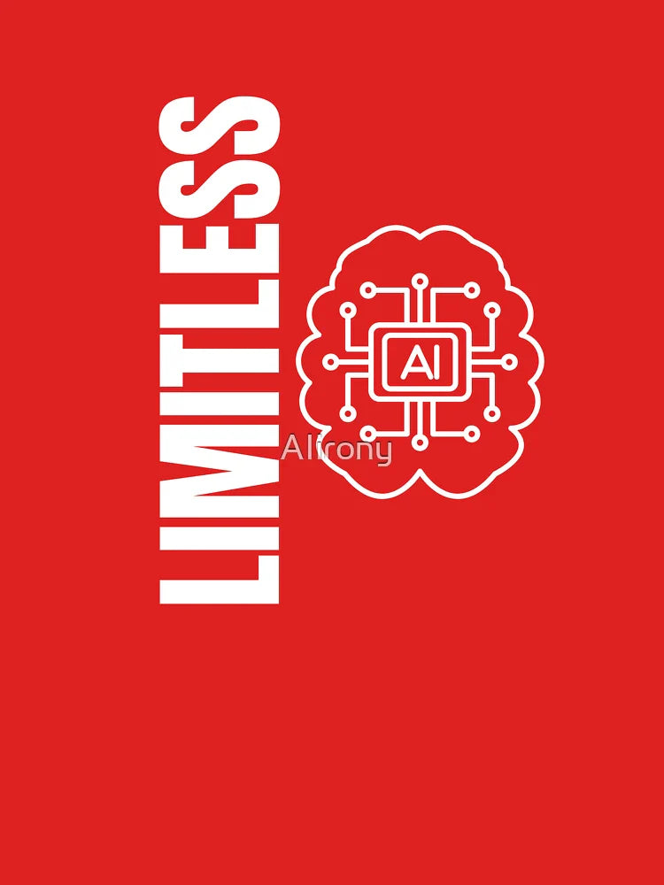 LIMITLESS – Futuristic AI Brain | Minimalist Tech Design in Black & White Classic T-Shirt