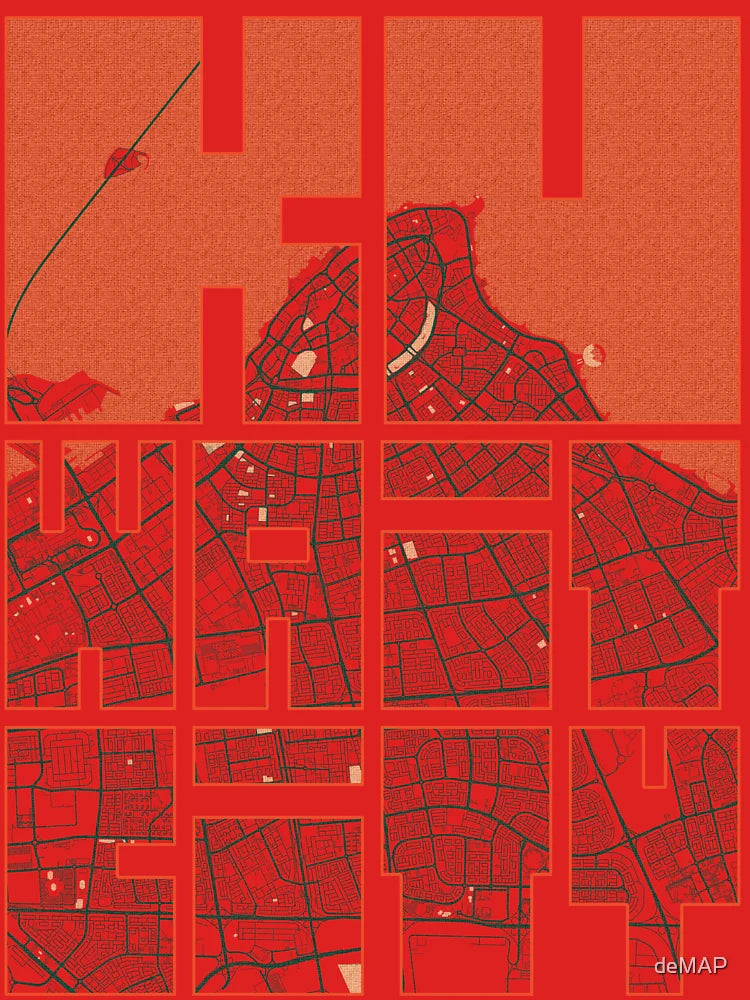 Kuwait City Map - Bohemian Classic T-Shirt