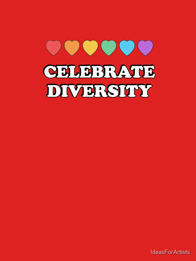 Celebrate Diversity Rainbow Hearts   Classic T-Shirt