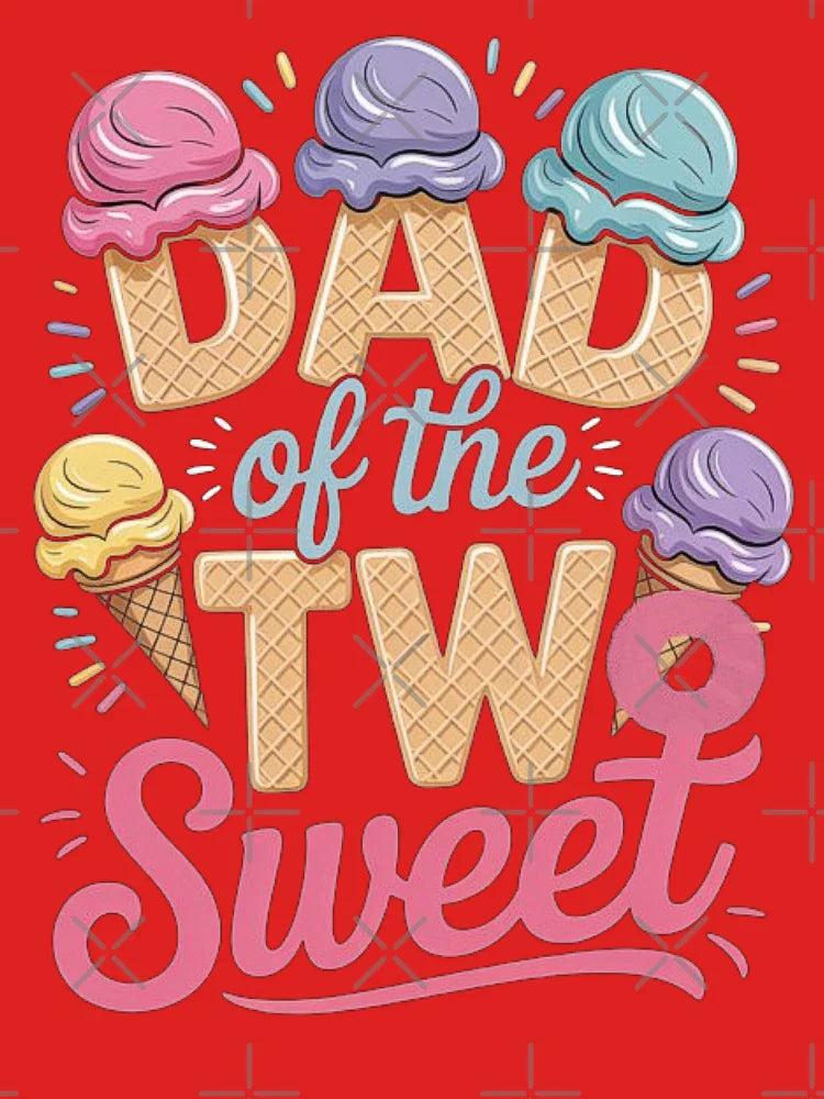 Funny Dad of Two Sweet Ice Cream Design for Father’s Day or Summer Classic T-Shirt