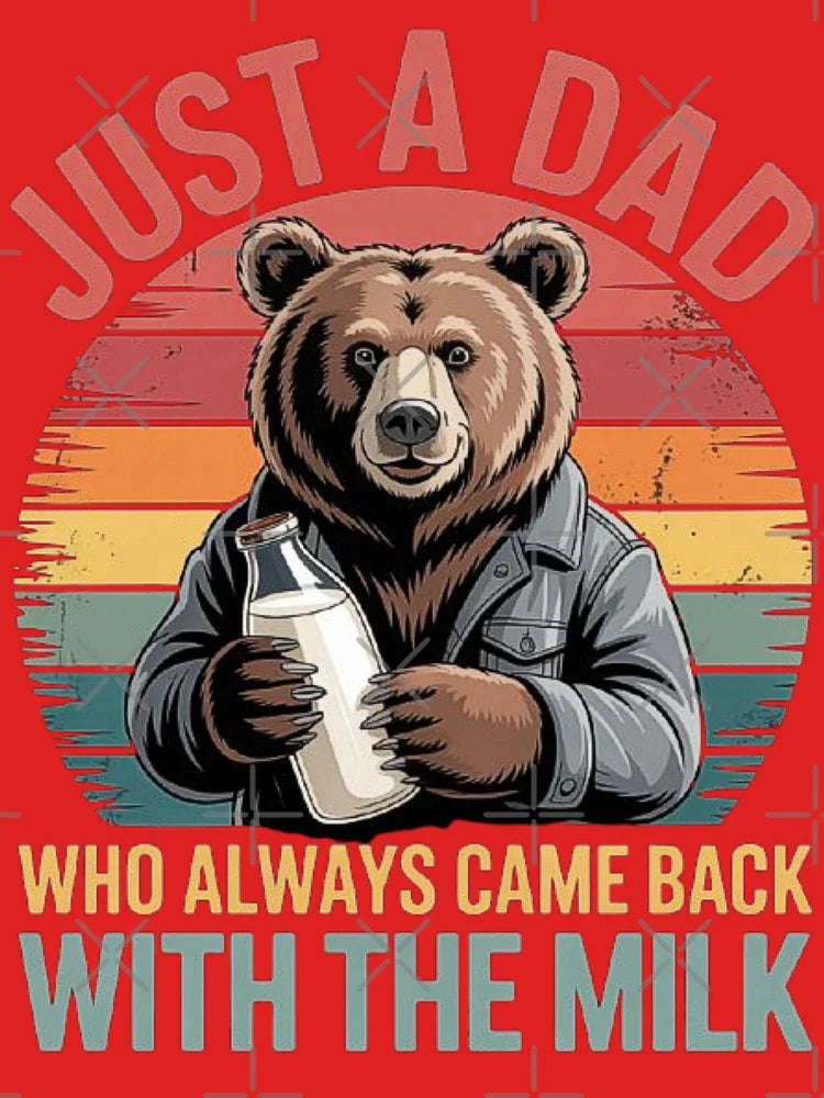 Funny Bear Dad With Milk - Retro Fatherhood Humor Gift Idea Classic T-Shirt