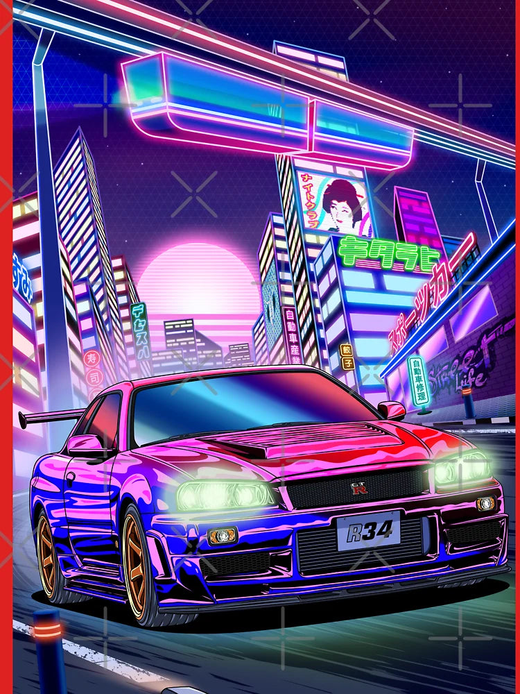 Nissan Skyline GT-R R34 Vaporwave Classic T-Shirt