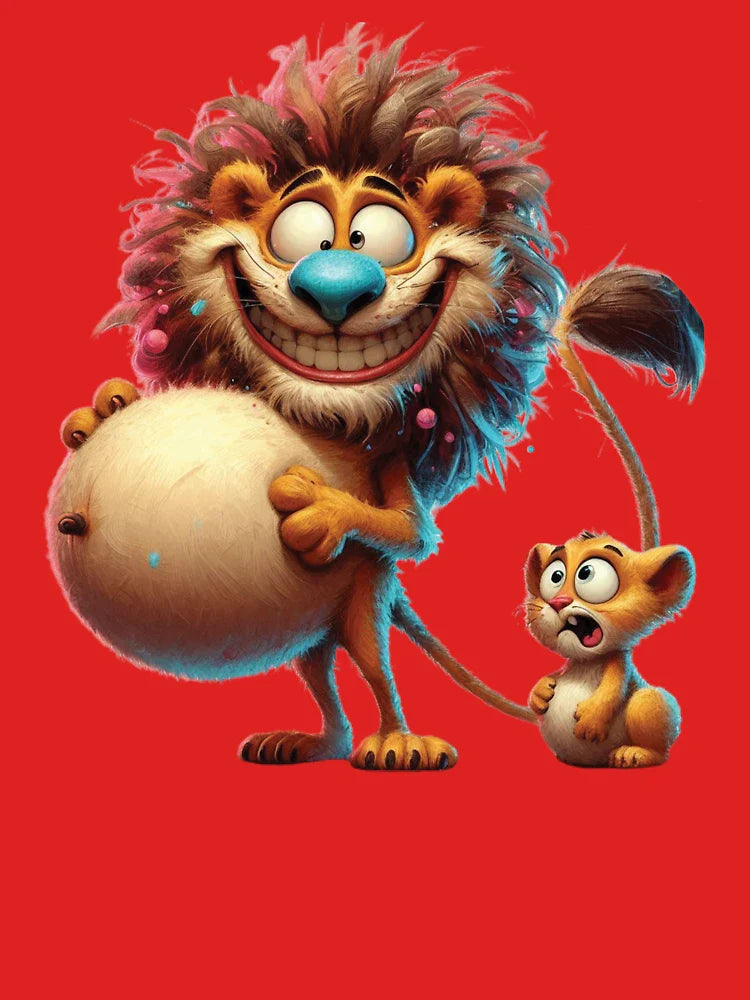 Funny Goofy Eye Lion and Cub Classic T-Shirt